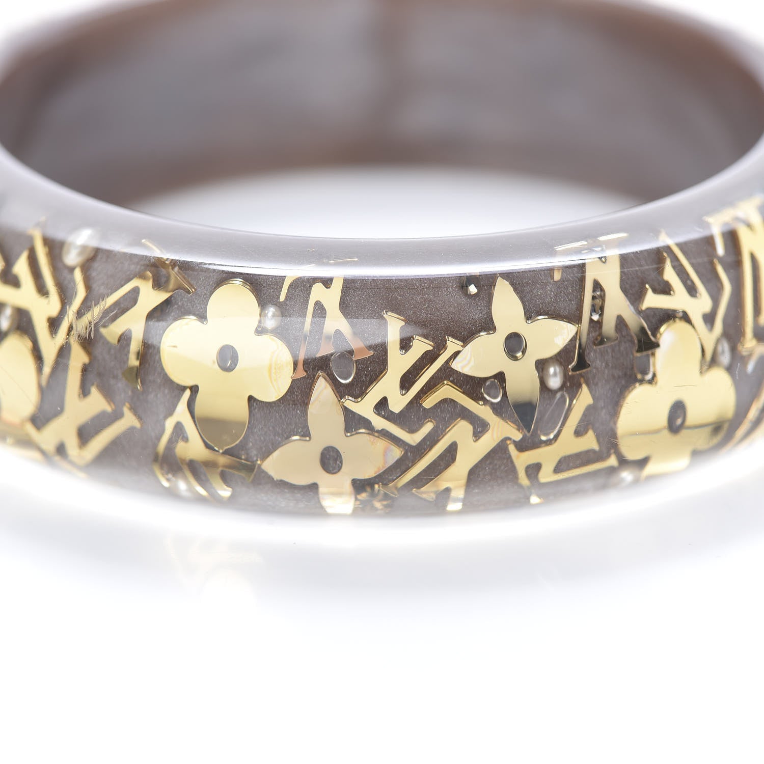 Louis Vuitton Resin Swarovski Medium Inclusion Bracelet GM Praline 4 of 4