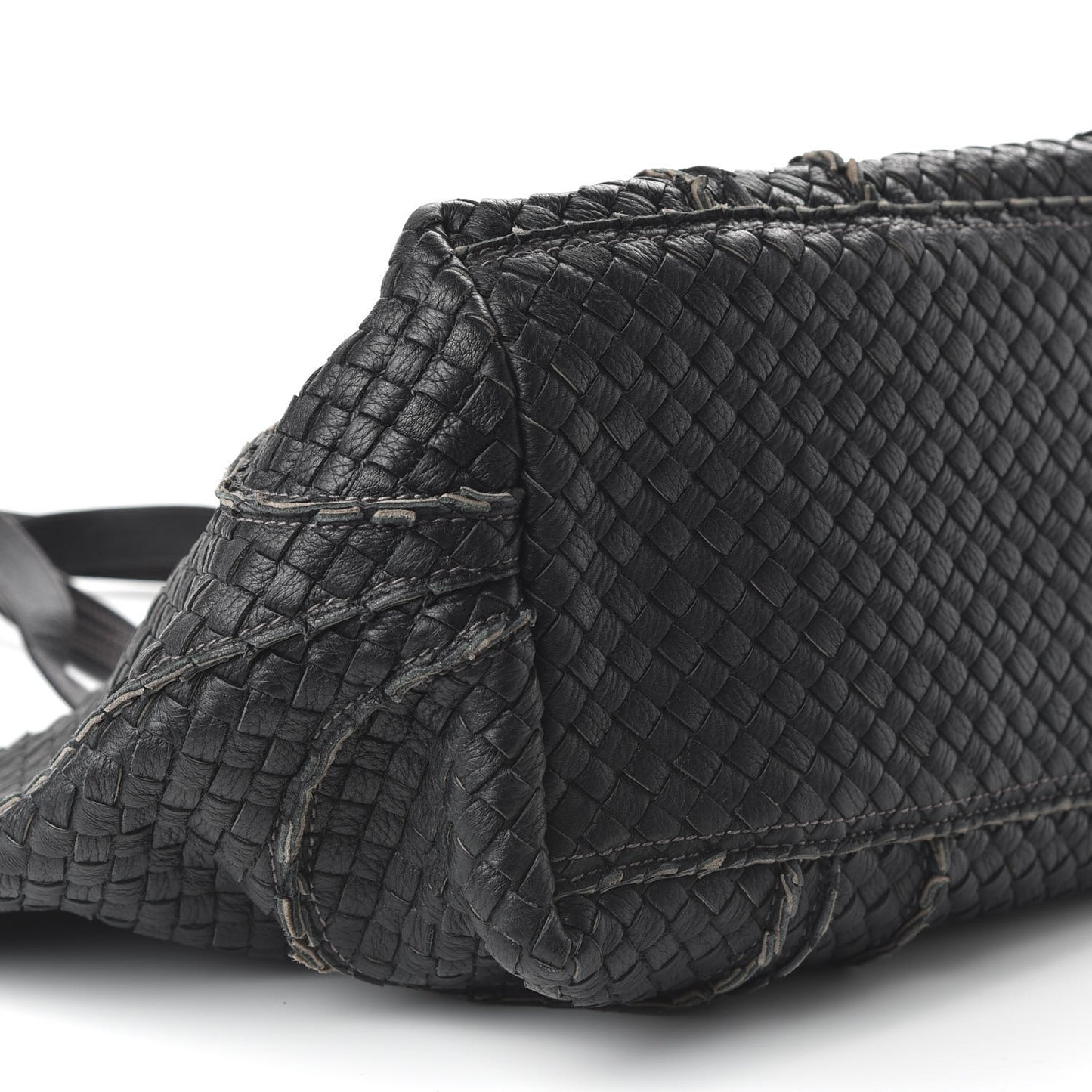 Cervo Intrecciato Large Shopping Tote Black