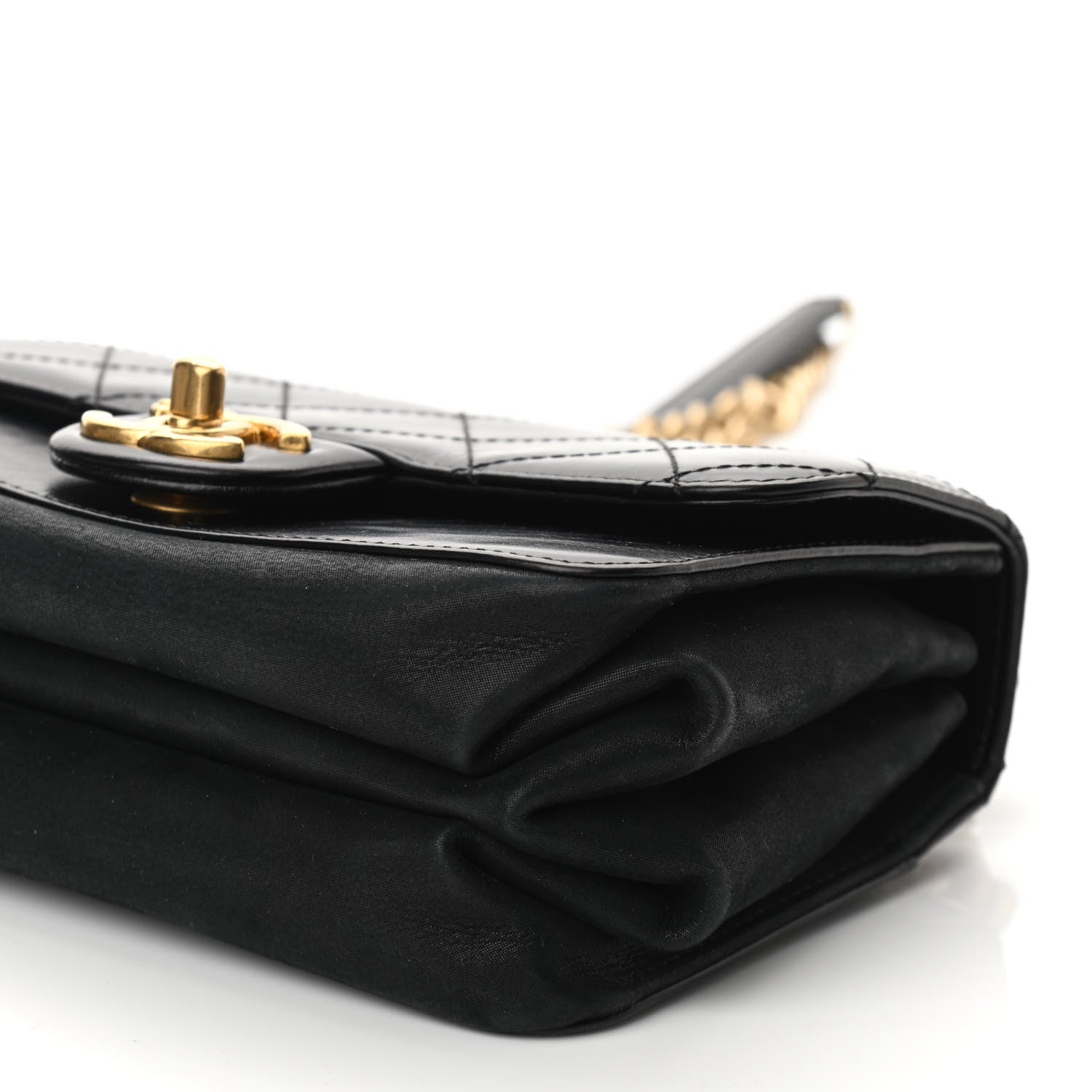 Chanel Iridescent Calfskin Quilted Mini Straight Lined Flap Black 10 of 10