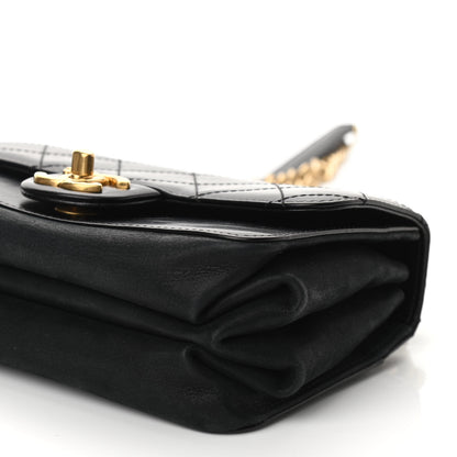 Chanel Iridescent Calfskin Quilted Mini Straight Lined Flap Black 10 of 10