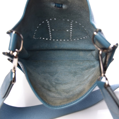Hermes Taurillon Clemence Evelyne II PM Blue Jean 5 of 13