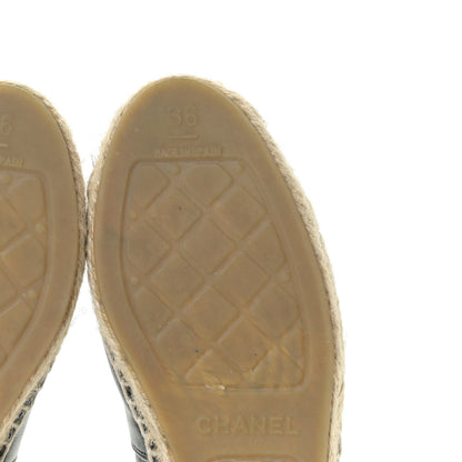 Chanel Lambskin CC Espadrilles 36 Black 16 of 24