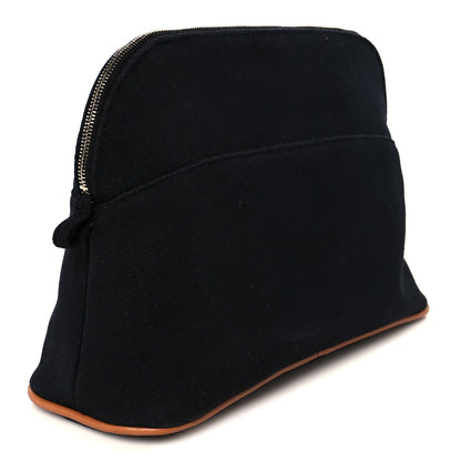 Hermes Cotton Canvas Bolide Travel Cosmetic Pouch MM Black 3 of 8