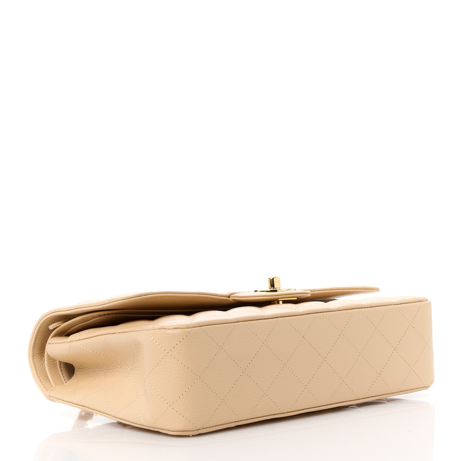 Chanel Caviar Quilted Medium Double Flap Beige 4 of 12