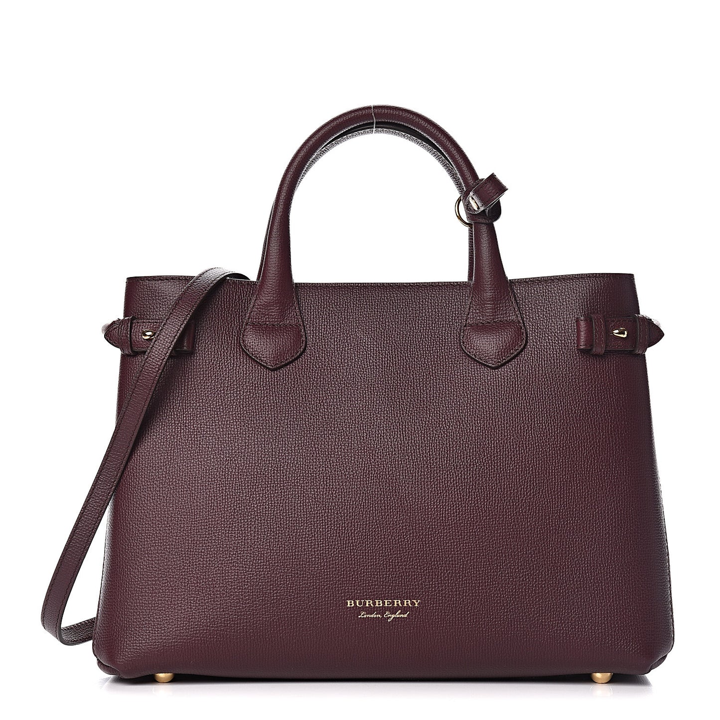 Grainy Calfskin House Check Medium Banner Tote Elderberry