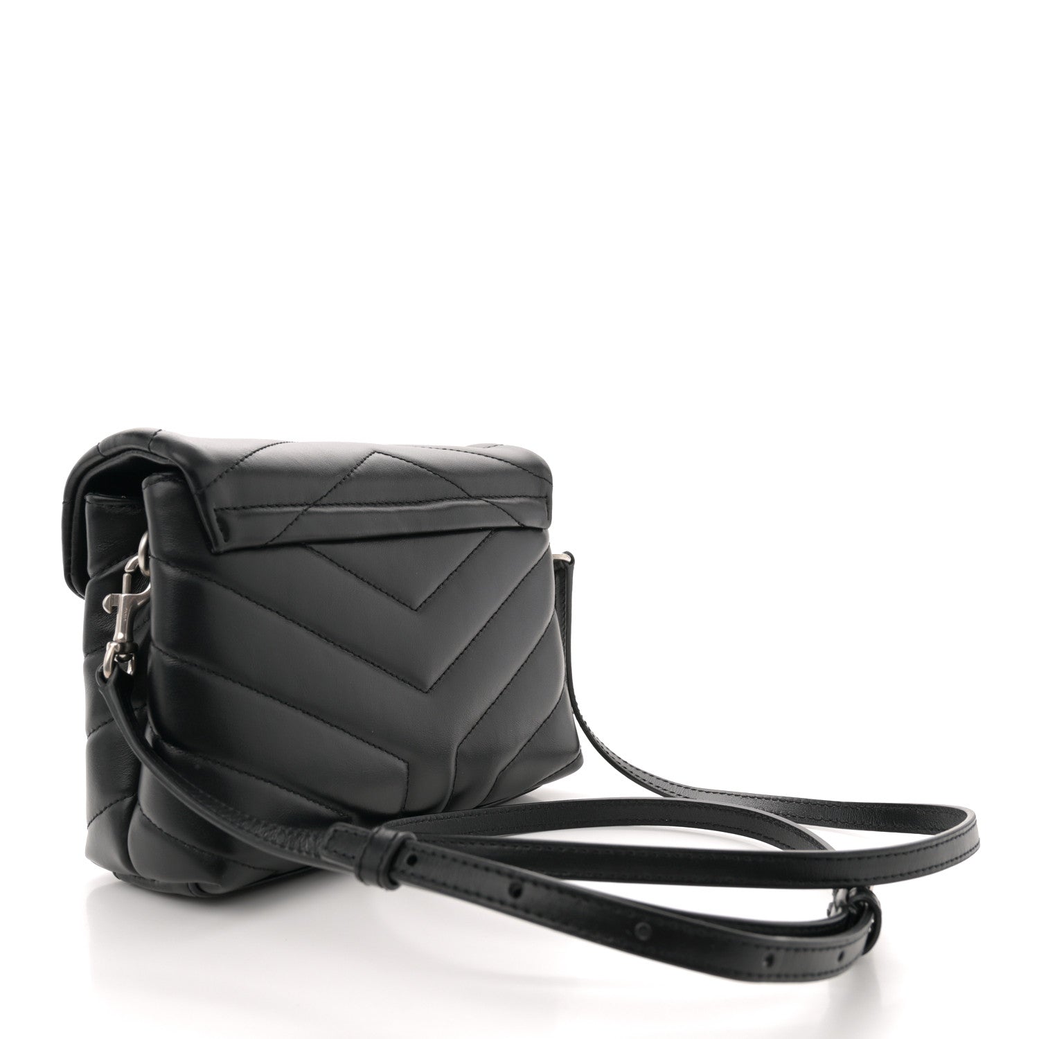 Saint Laurent Calfskin Y Quilted Monogram Toy Loulou Crossbody Bag Black 3 of 10