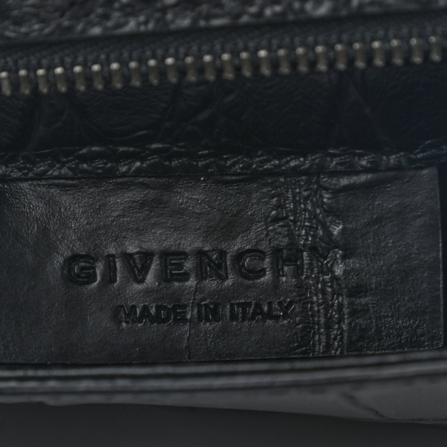 Calfskin Crocodile Embossed Antigona Evening Clutch Black