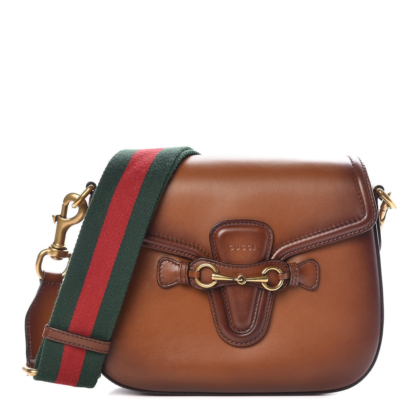 Calfskin Medium Lady Web Shoulder Bag Cuir