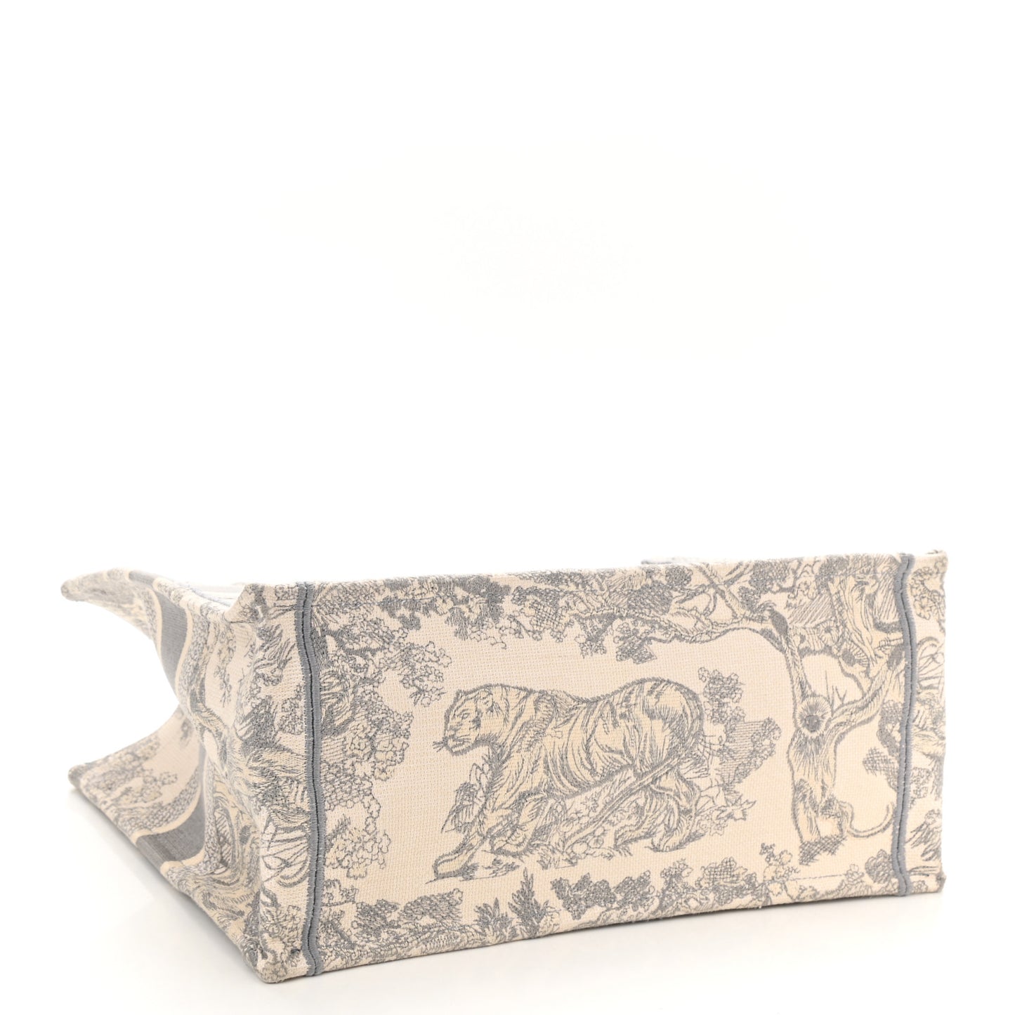 Canvas Embroidered Medium Dioriviera Toile De Jouy Book Tote Gray