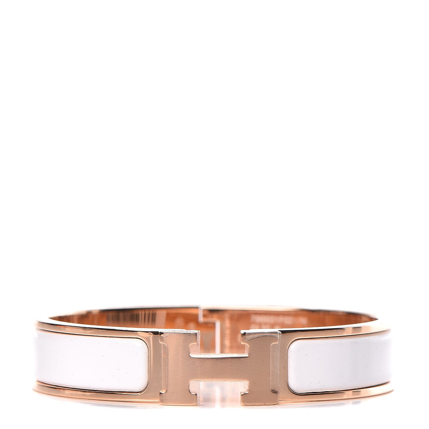 Enamel Narrow Clic Clac H Bracelet PM White