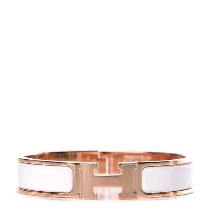 Hermes Enamel Narrow Clic Clac H Bracelet PM White 1 of 6