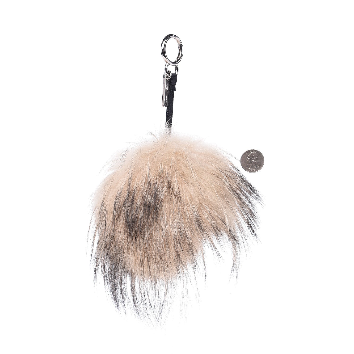 Fendi Mink Fox Rabbit Fur Vitello Flamingo Kurioso Monster Bag Bug Charm Beige Multicolor Black 2 of 3