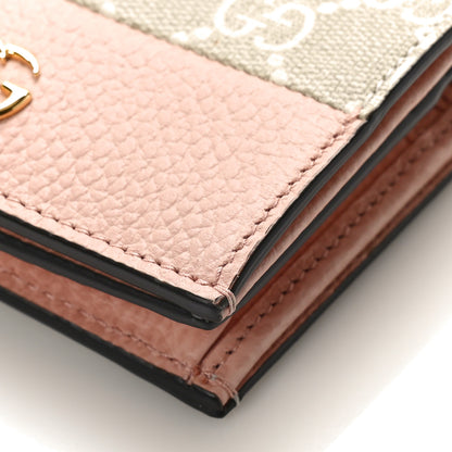 Gucci Dollar Calfskin GG Supreme Monogram GG Marmont Card Case Perfect Pink Beige Mystic White 8 of 8