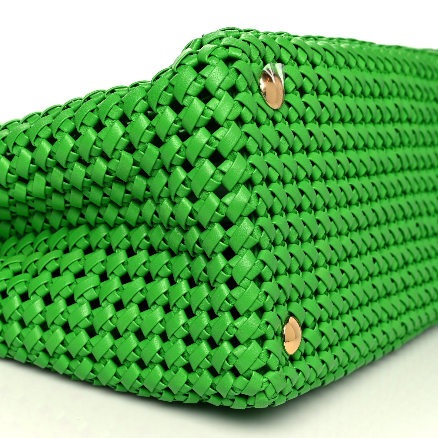 Nappa Matisse Intreccio Large Peekaboo Iconic Satchel Tomatillo