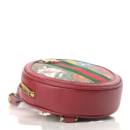 Gucci GG Supreme Monogram Web Flora Mini Ophidia Round Backpack Red 4 of 9
