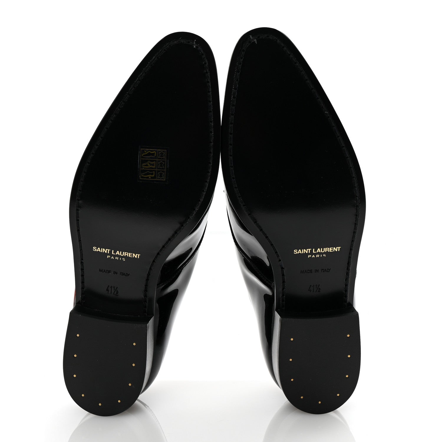 Saint Laurent Patent Calfskin Mens Derby Lace Up Shoes 41.5 Black 4 of 9
