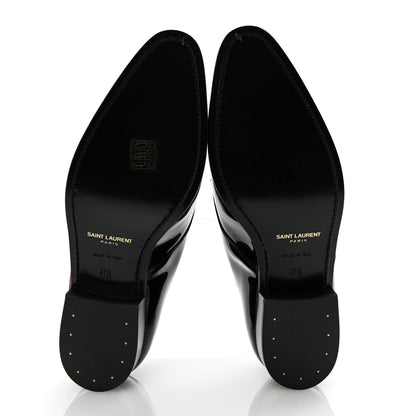 Saint Laurent Patent Calfskin Mens Derby Lace Up Shoes 41.5 Black 4 of 9