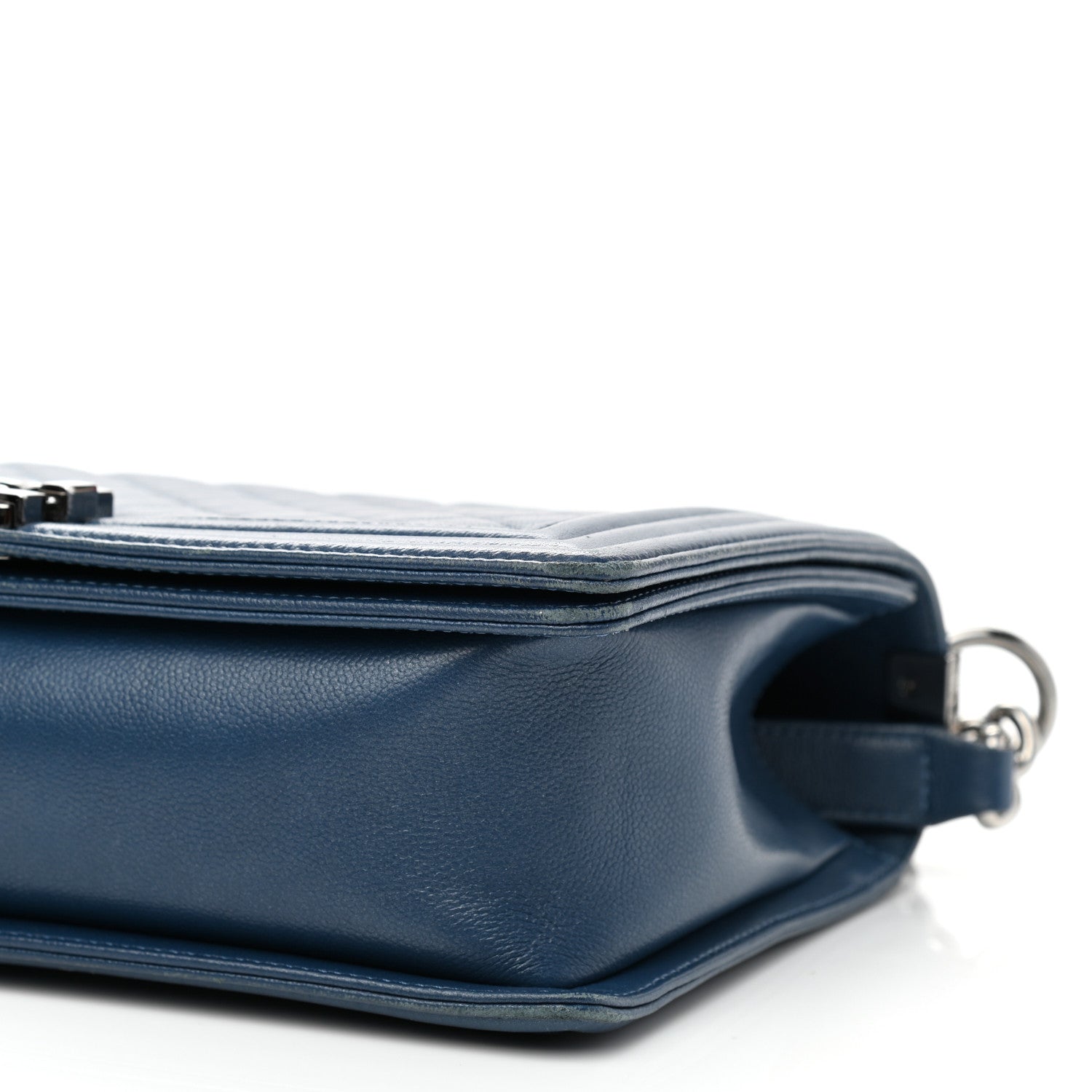 Chanel Caviar Quilted New Medium Boy Flap Blue 8 of 8