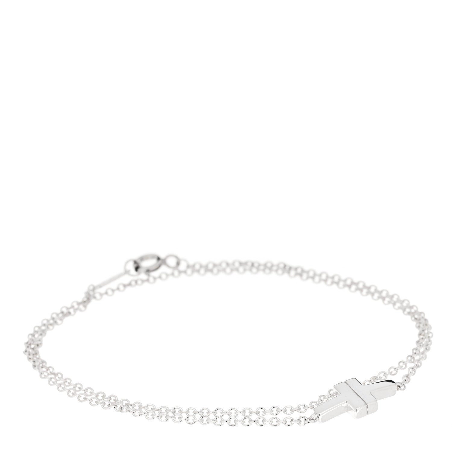 Tiffany Sterling Silver T Two Double Chain Bracelet 1 of 4
