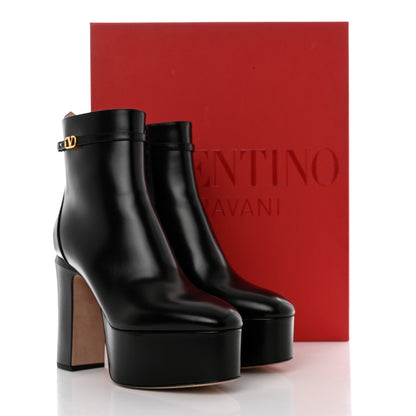 Valentino Garavani Calfskin Tan-Go Platform 50/120mm Ankle Boots 39.5 Black 9 of 9