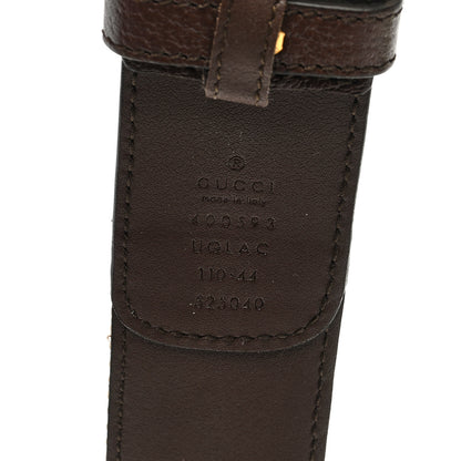 Gucci Monogram Jumbo GG Textured Dollar Calfskin Double G 40mm Belt 110 44 Camel Ebony 3 of 5