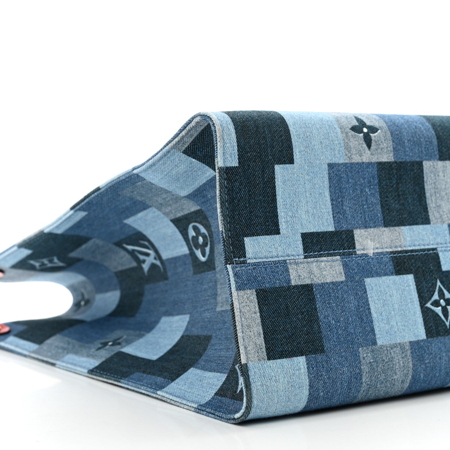 Louis Vuitton Denim Damier Monogram Onthego Blue Rouge 8 of 9