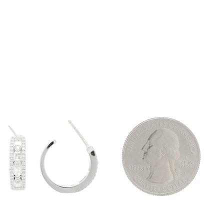 Messika 18K White Gold Diamond Move Uno Pave Hoop Earrings 2 of 5