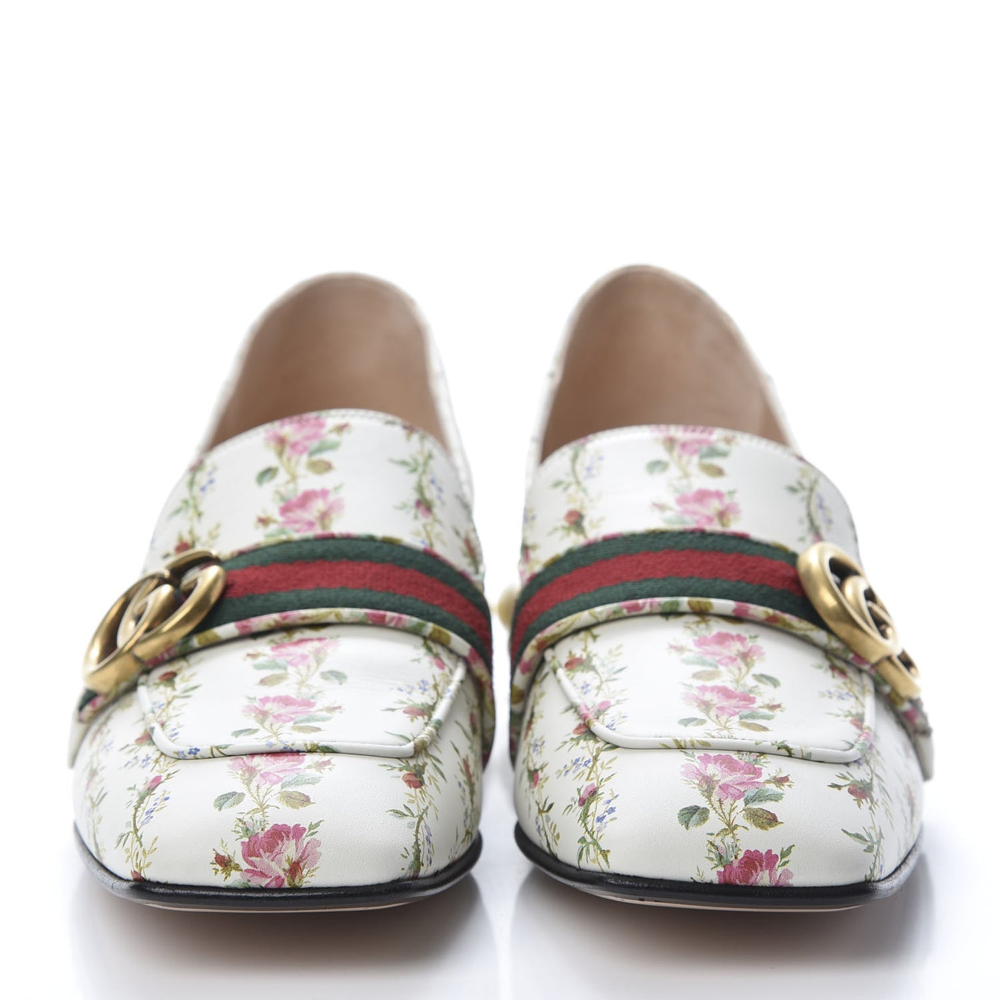 Calfskin Web Pearl Embellished Peyton Loafer 38.5 White