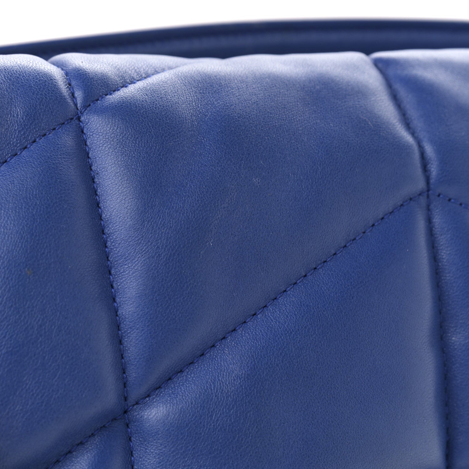 Saint Laurent Lambskin Quilted Medium Loulou Puffer Monogram Chain Satchel Majorele Blue 13 of 13