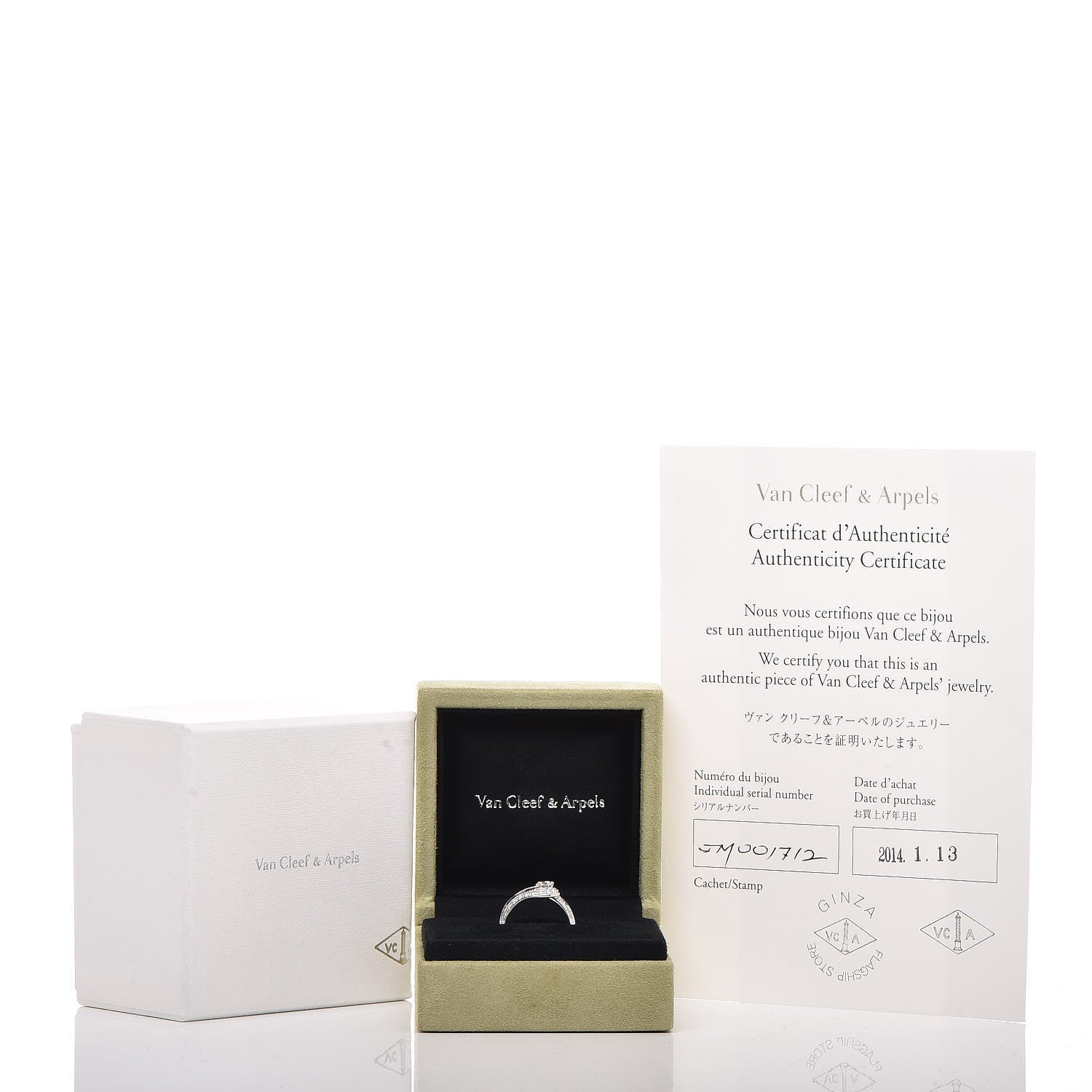 Van Cleef & Arpels Platinum Diamond .30ct Couture Solitaire Ring 50/5.25 15 of 17