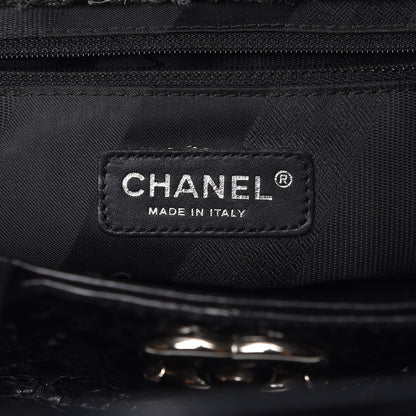 Chanel Glazed Calfskin Quilted Tweed Small Portobello Tote Black 8 of 10