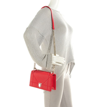 Christian Dior Grained Calfskin Small Diorama Flap Bag Red 2 of 8