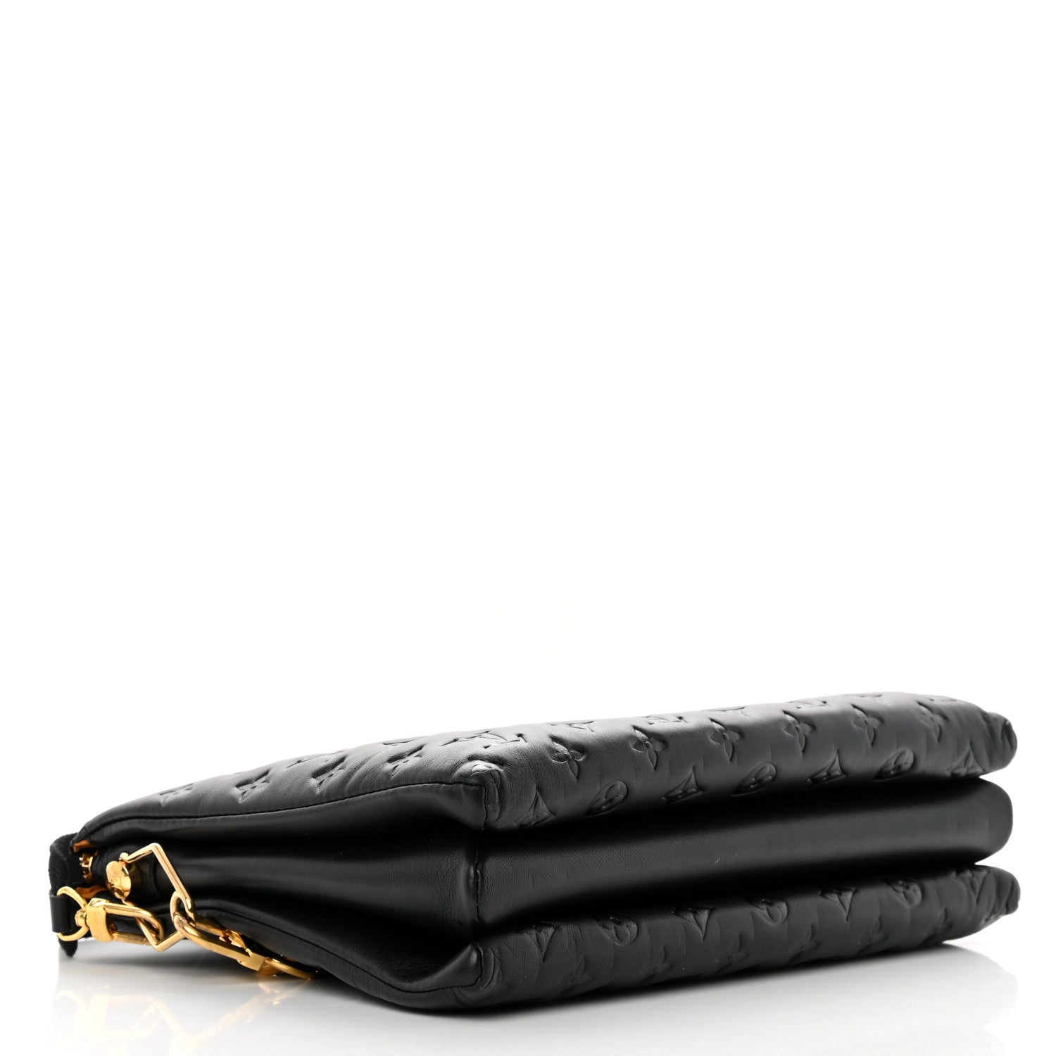 Louis Vuitton Lambskin Embossed Monogram Coussin MM Black 4 of 19