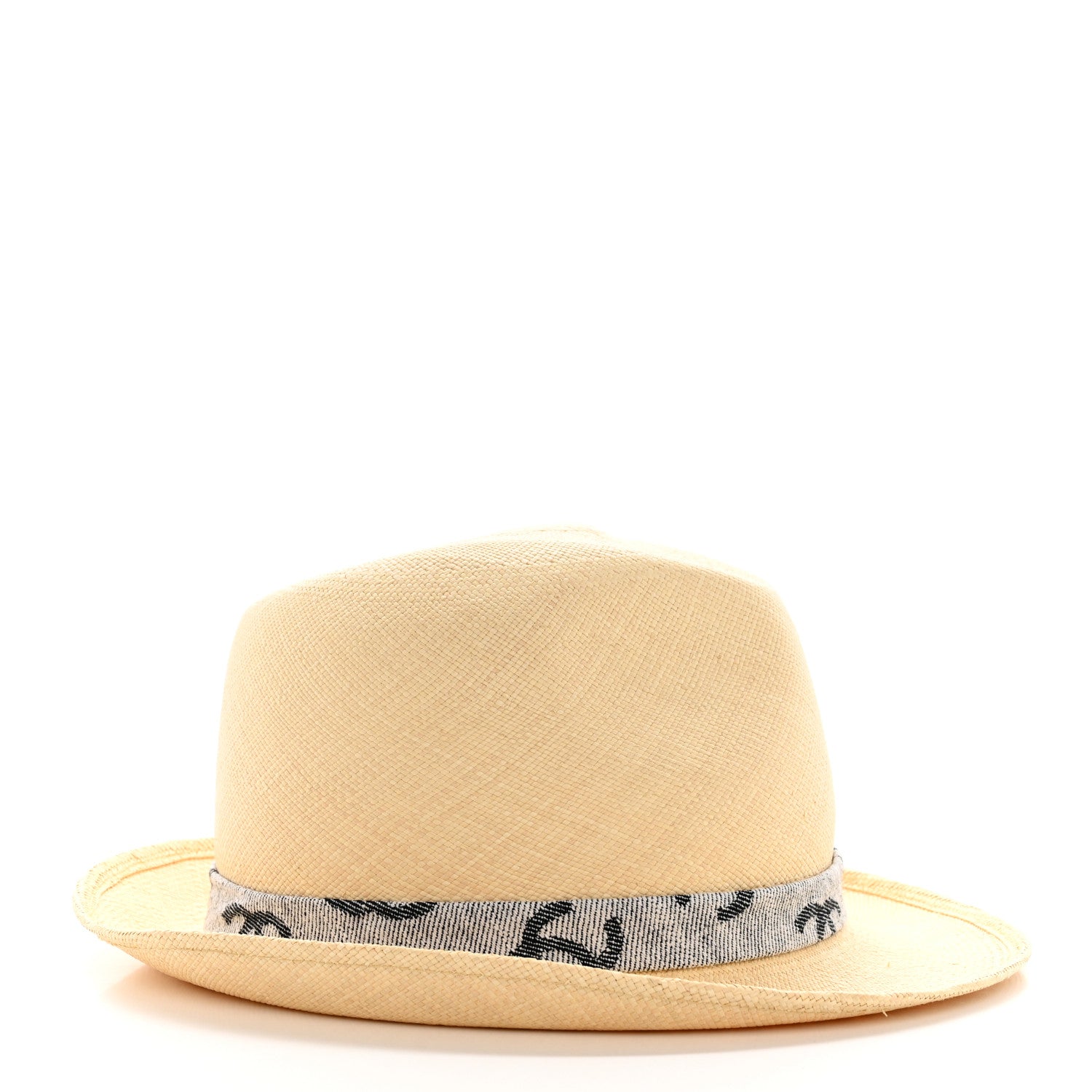 Chanel Straw CC Fedora Hat M Beige 4 of 12