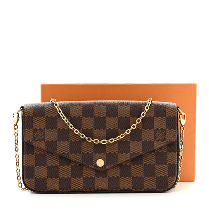 Louis Vuitton Damier Ebene Pochette Felicie Chain Wallet 13 of 13