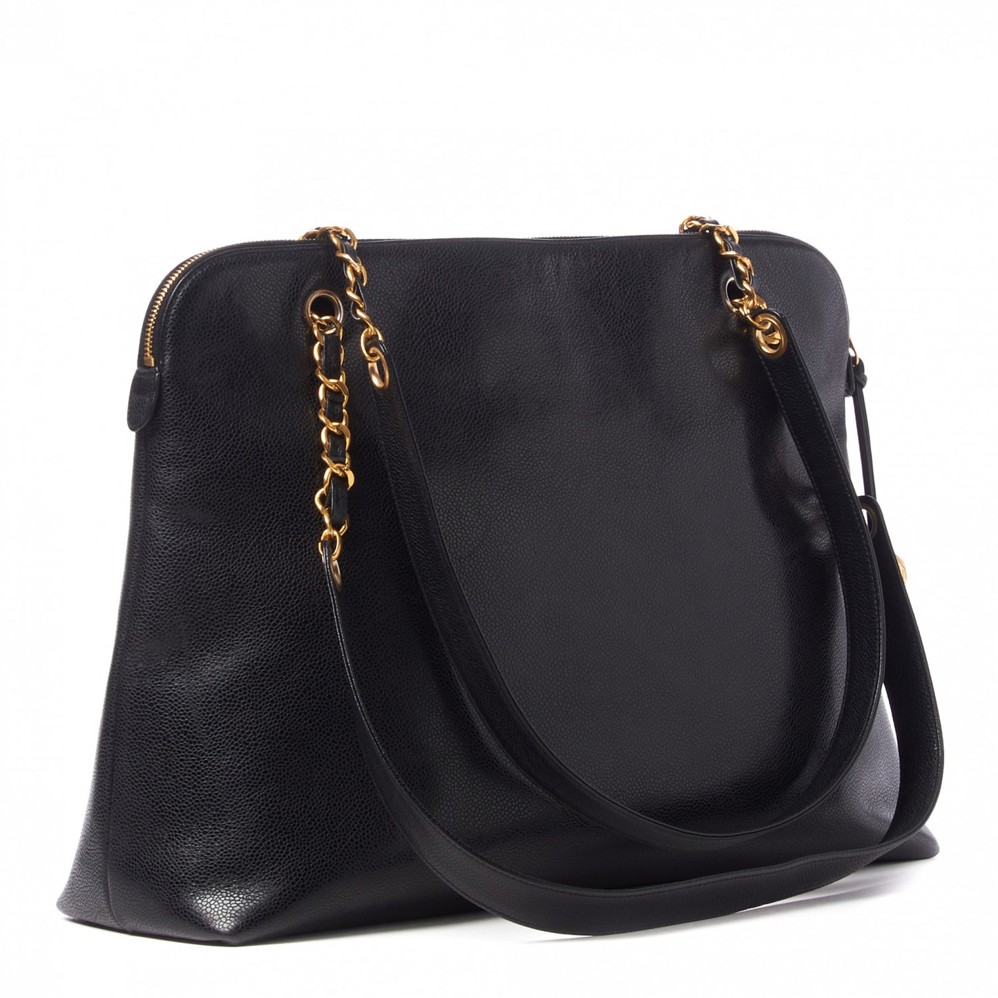 Caviar Large CC Shoulder Bag Black