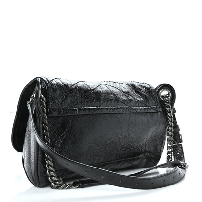 Saint Laurent Crinkled Calfskin Matelasse Monogram Niki Body Bag Black 3 of 9