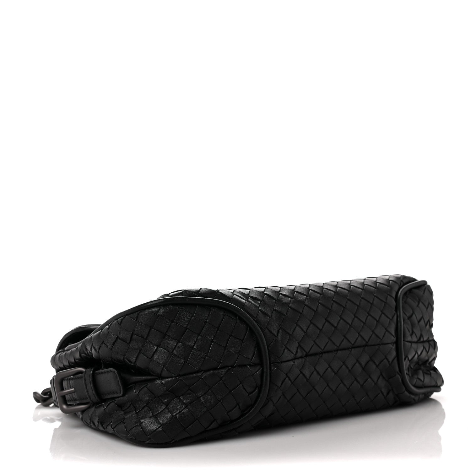 Bottega Veneta Nappa Intrecciato Rialto Shoulder Bag Black 4 of 11
