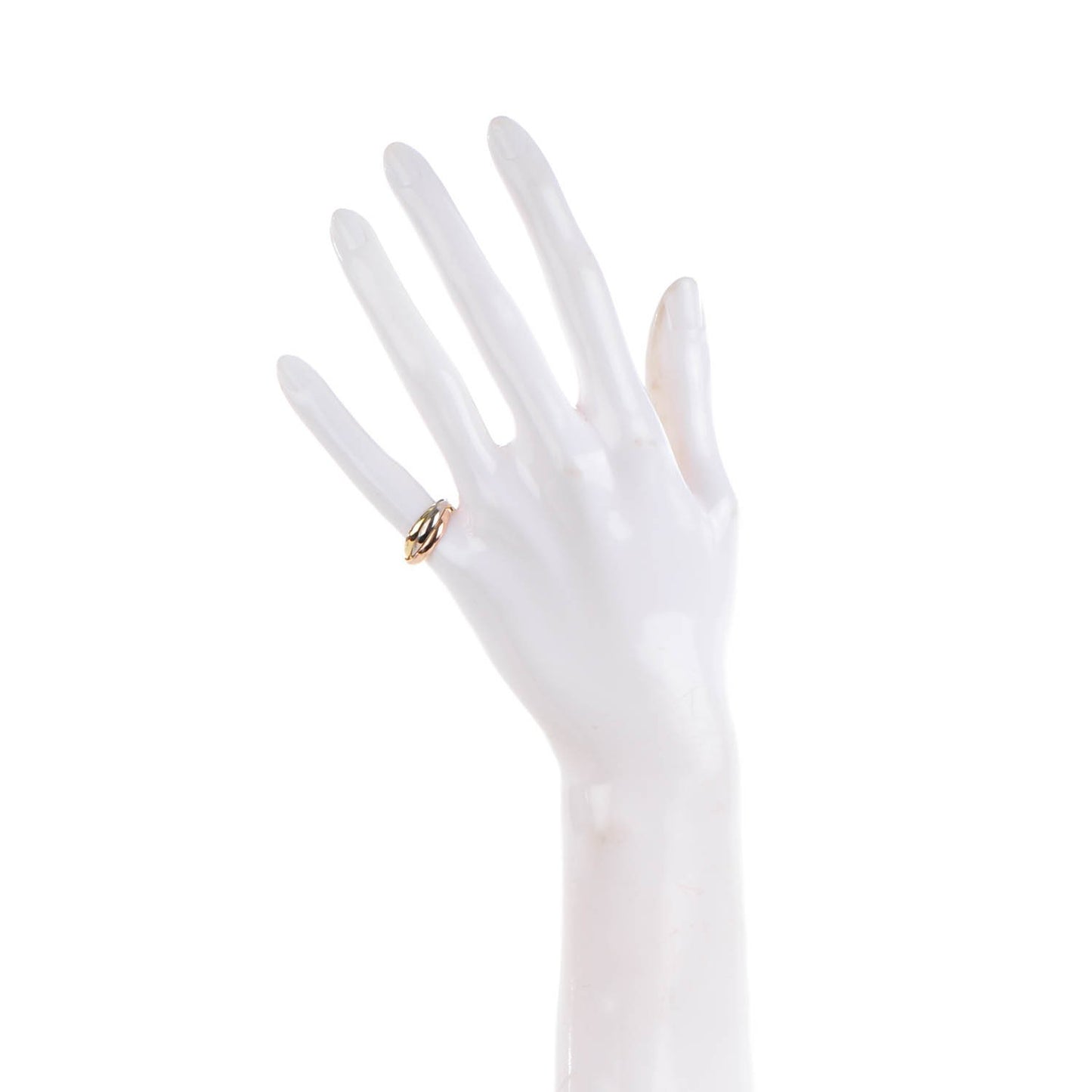 18K Pink Yellow White Gold Small Trinity Ring 48 4.5