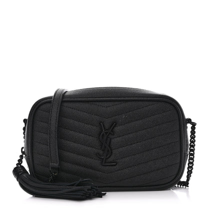 Saint Laurent Grain De Poudre Matelasse Monochrome Monogram Mini Lou Camera Bag Black 1 of 10