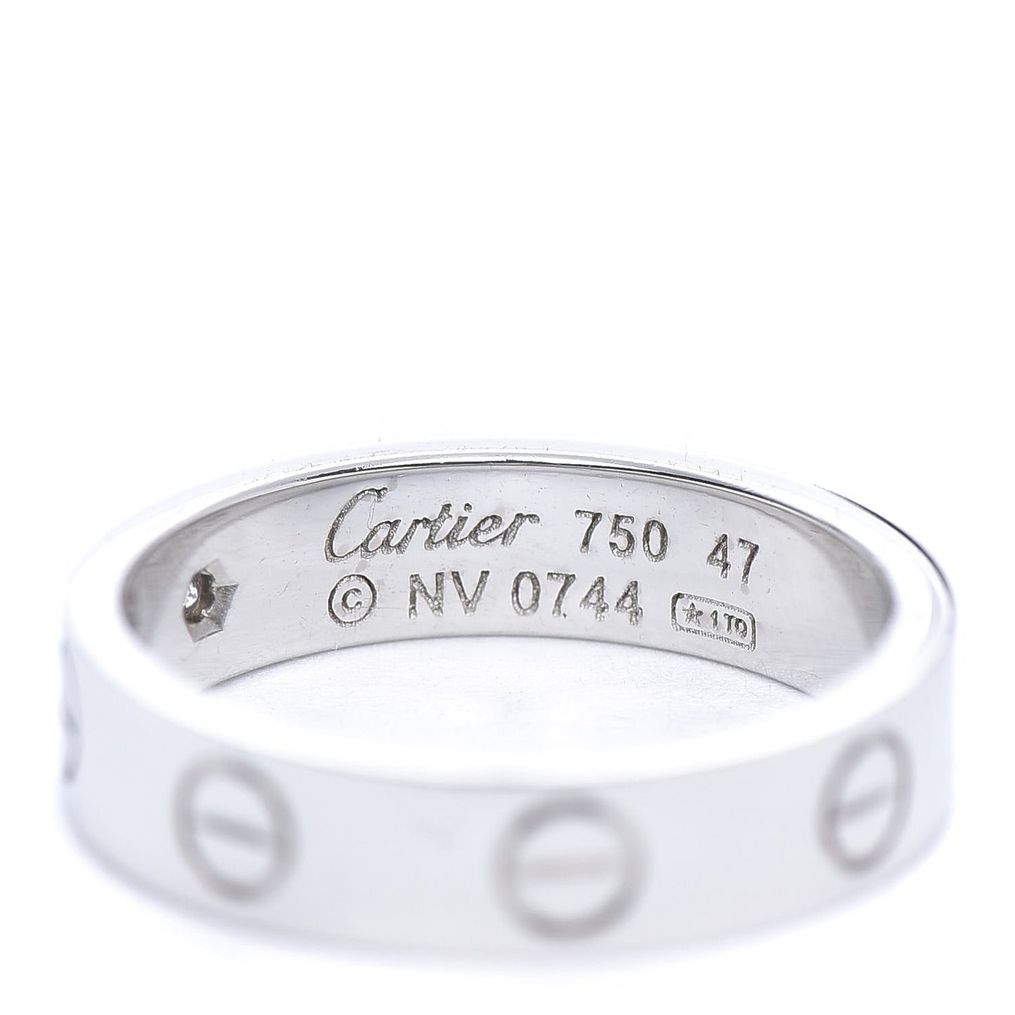 18K White Gold Diamond 4mm LOVE Wedding Band Ring 47 4