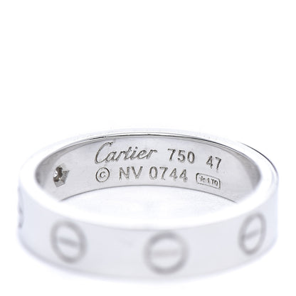Cartier 18K White Gold Diamond 4mm LOVE Wedding Band Ring 47 4 4 of 4