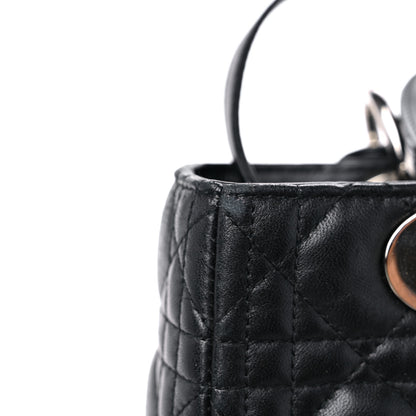 Christian Dior Lambskin Cannage Medium Lady Dior Black 14 of 18