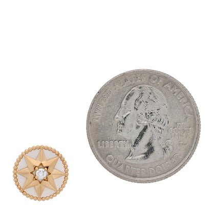 Christian Dior 18K Yellow Gold Diamond Mother Of Pearl Medium Rose Des Vents Single Earring 2 of 5