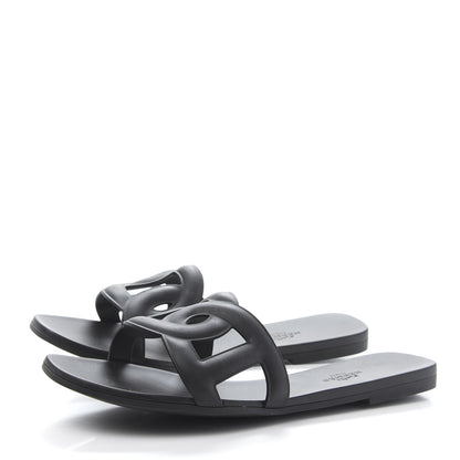 Hermes Rubber Aloha Sandals 40 Black 3 of 8