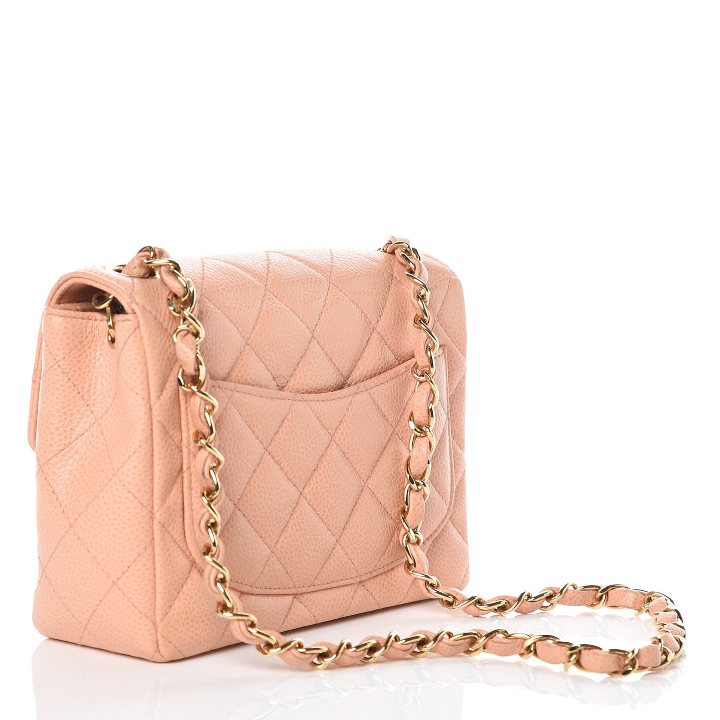Caviar Quilted Mini Square Flap Pink
