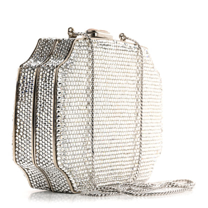Judith Leiber Swarovski Crystal Minaudiere Clutch Silver 4 of 19