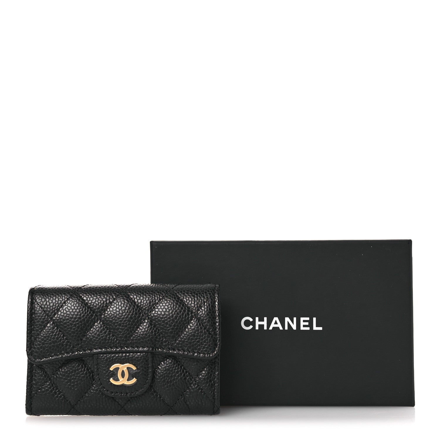 Chanel Caviar Quilted Flap Card Holder Wallet Black 10 of 10