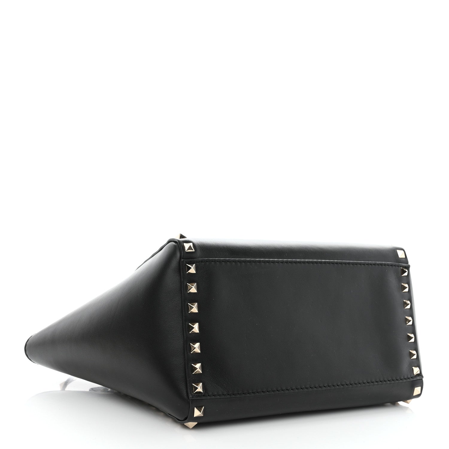Valentino Garavani Vitello Small Rockstud Double Handle Tote Black 4 of 9