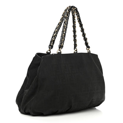 Fendi Zucca Enamel Mia Tote Black 3 of 14